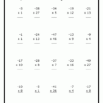 Multiplication Facts To 50 Negatives