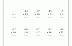 Multiplication Facts To 50 Negatives