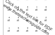 Multiplication Facts Worksheets From The Teacher s Guide