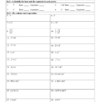 Multiplication Property Of Exponents Worksheets