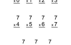 Multiplication Sevens Free Printable Coloring Pages