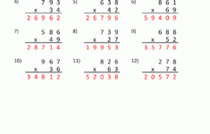 Multiplication Sheets 4th Grade
