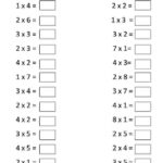 Multiplication Sum Fill In The Blanks Class 1 Maths Worksheet