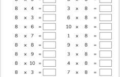 Multiplication Tables Check MTC Worksheets