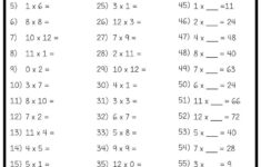 Multiplication Times Table Worksheets Numeracy Warm Up