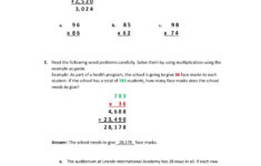 Multiplication Word Problems 5th Grade Worksheet
