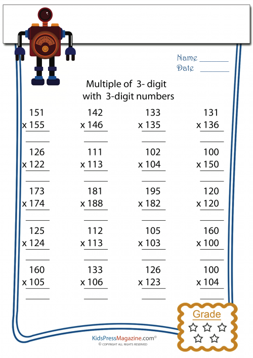 Multiplication 1-4 Worksheets