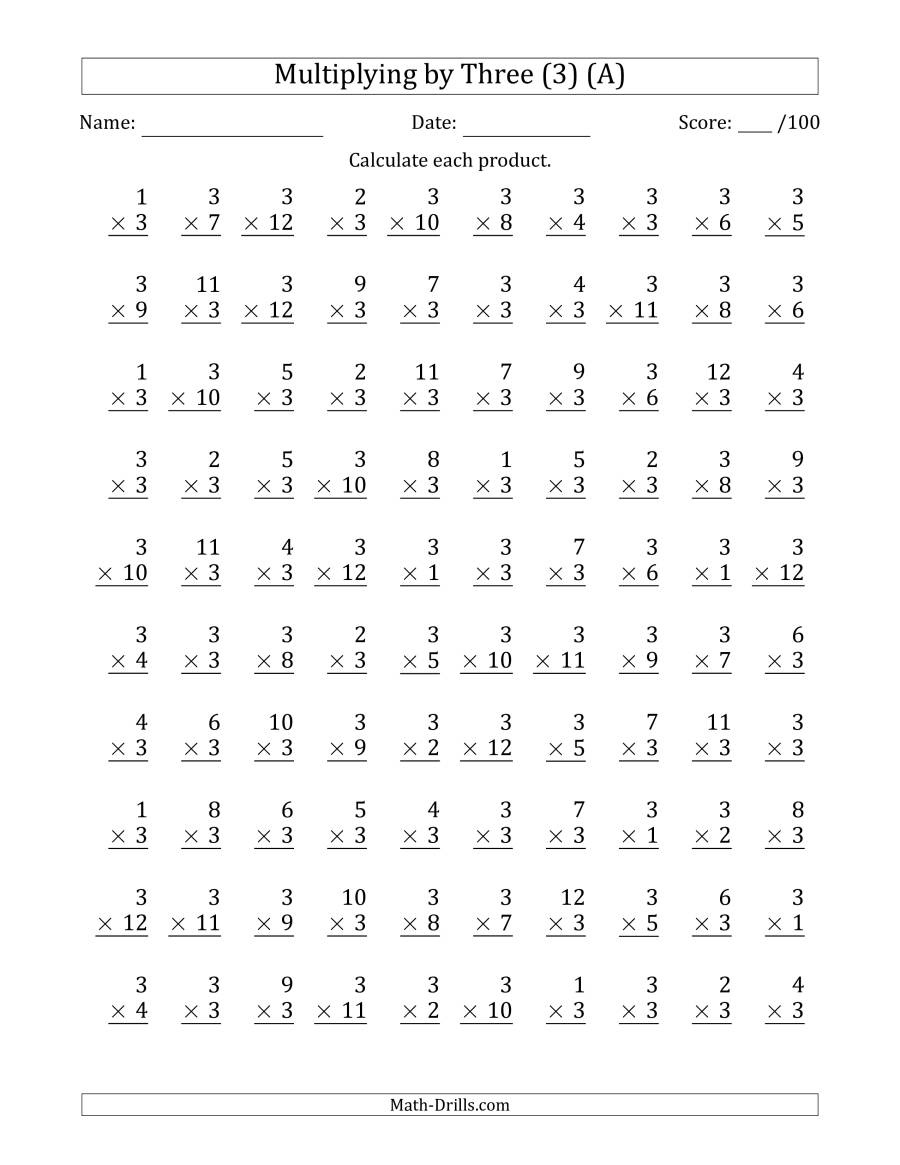 Multiplication Worksheets 2S PrintableMultiplication