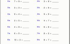 Multiplication Worksheets 4S PrintableMultiplication