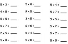 Multiplication Worksheets 5s Times Tables Worksheets