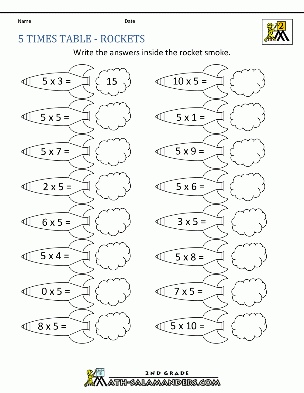 Multiplication Worksheets 5s Times Tables Worksheets