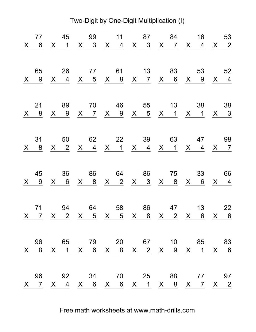 Multiplication Worksheets 6Th Grade PrintableMultiplication