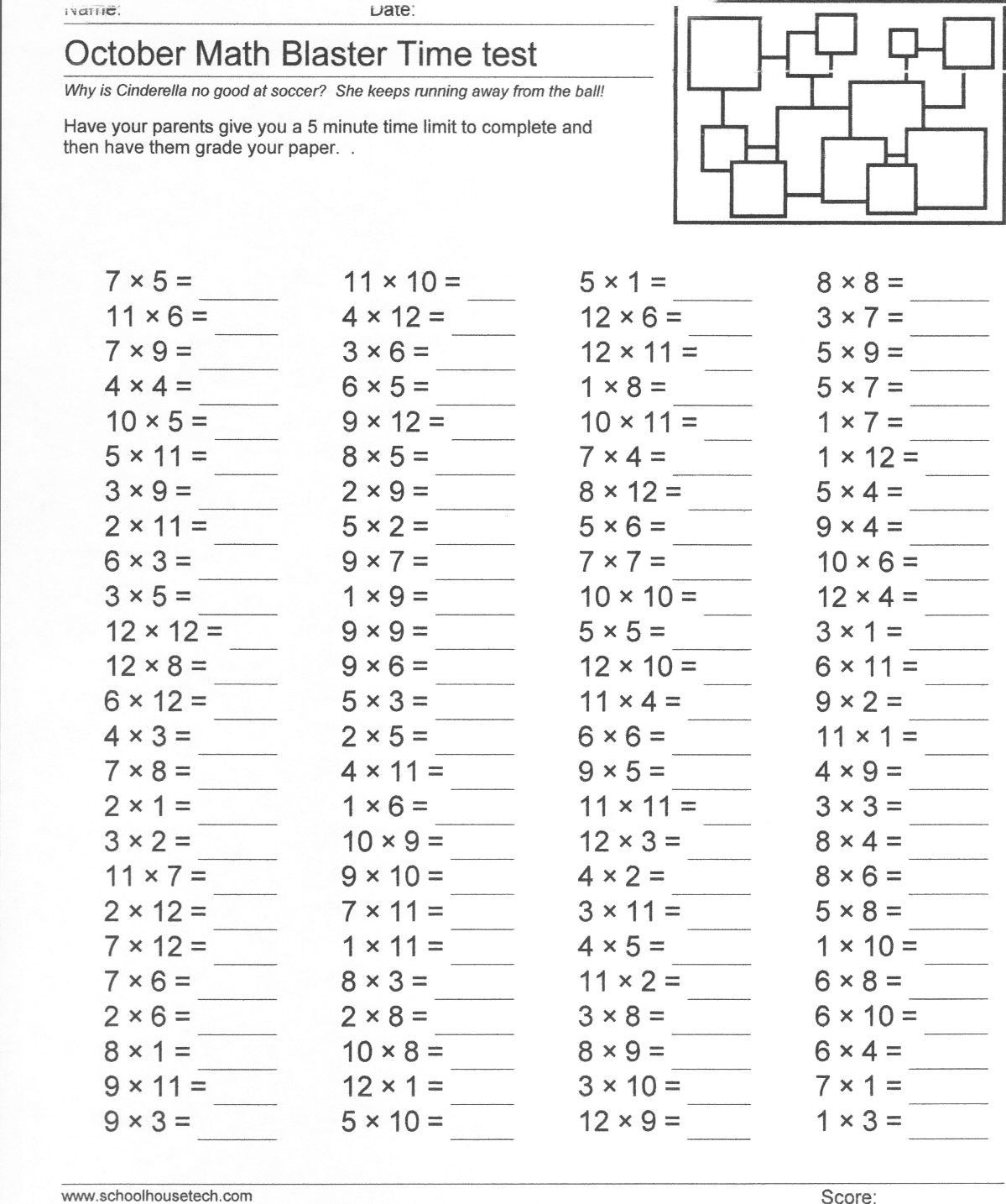 Multiplication Worksheets Numbers 1 6 PrintableMultiplication