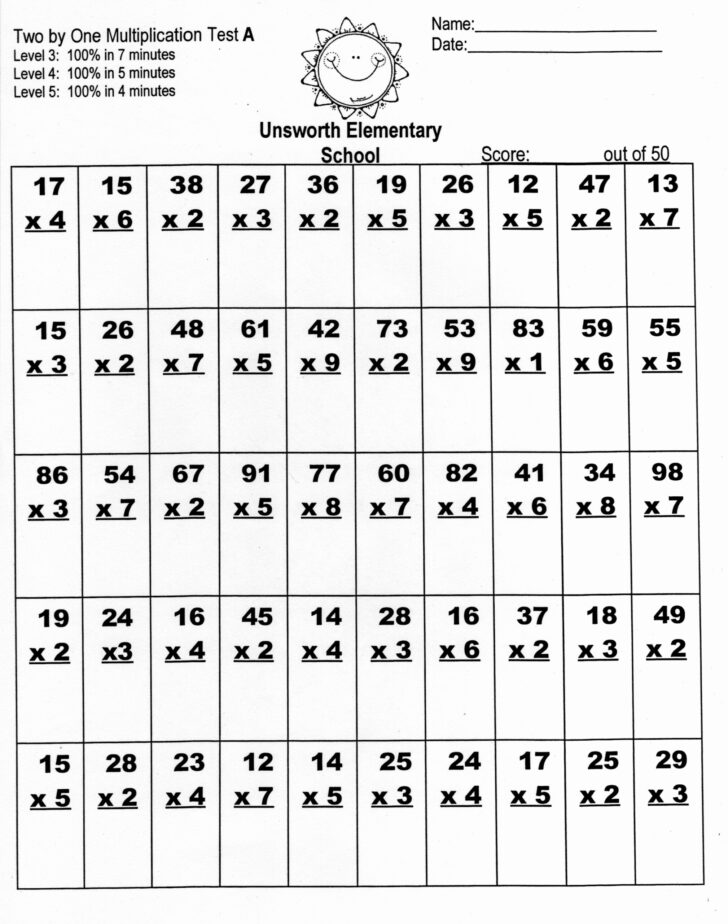 Multiplication Worksheets Free