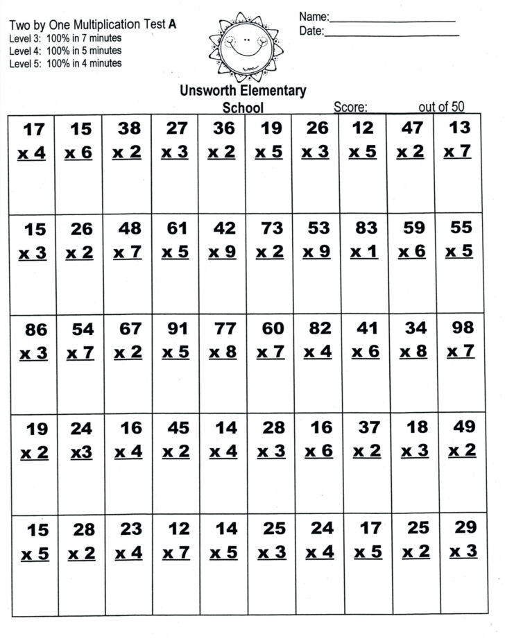 Multiplication Worksheets Printable Free