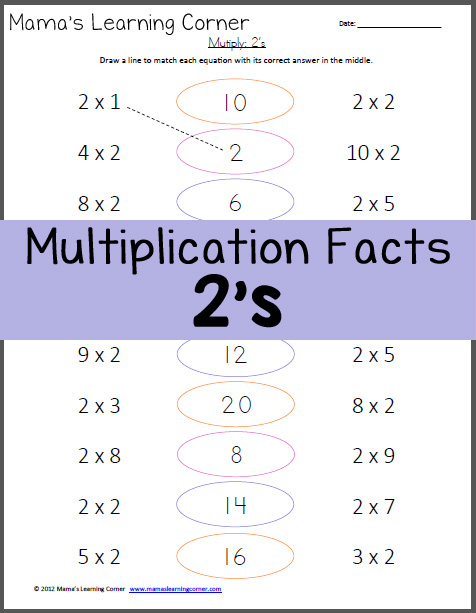 Multiply 2 s Multiplication Facts Worksheet Mamas Learning Corner