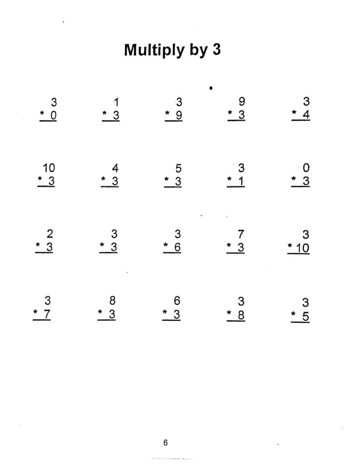 Multiplication By 3 Worksheet