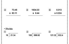 Multiplying And Dividing Decimals Worksheets Math Monks