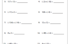 Multiplying And Dividing Integers Worksheets