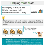 Multiplying Fractions With Whole Numbers 4th Grade Math Worksheets