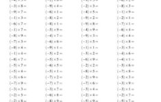 Multiplying Integers Negative Multiplied By A Positive Range 9 To