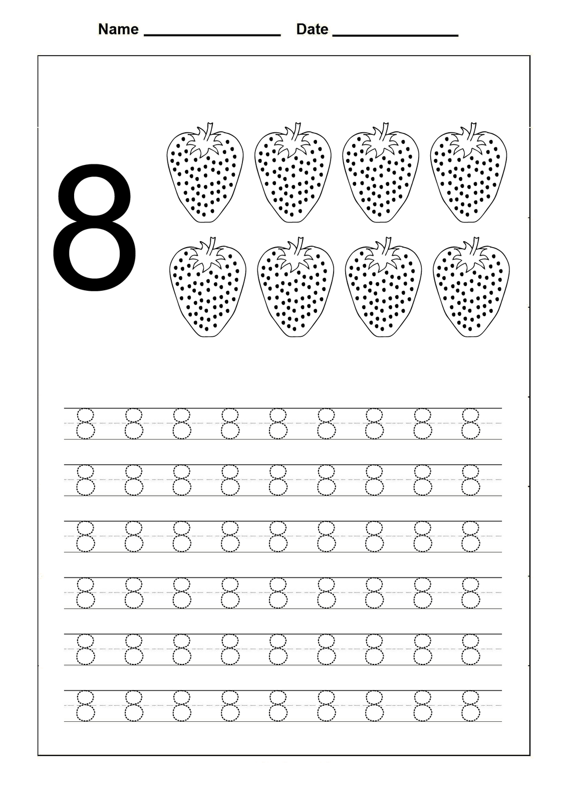 Number 8 Worksheets Printable Activity Shelter