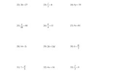 One Step Equations With Multiplication And Division Worksheet Times