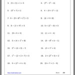Order Of Operations Worksheet Act Math 7th Grade Math Worksheets