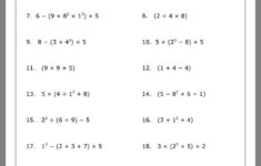 Order Of Operations Worksheet Act Math 7th Grade Math Worksheets