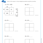 Partial Products Multiplication 4th Grade Worksheets Worksheets Master
