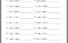 Pin By Catherine Huang On Math Math Addition Worksheets Decimals