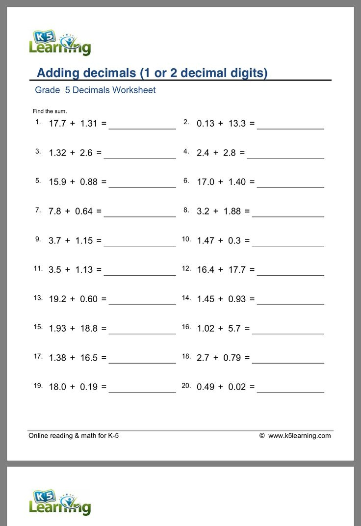 Pin By Catherine Huang On Math Math Addition Worksheets Decimals 