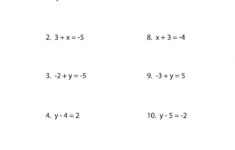 Pre Algebra Equations Worksheets 99Worksheets