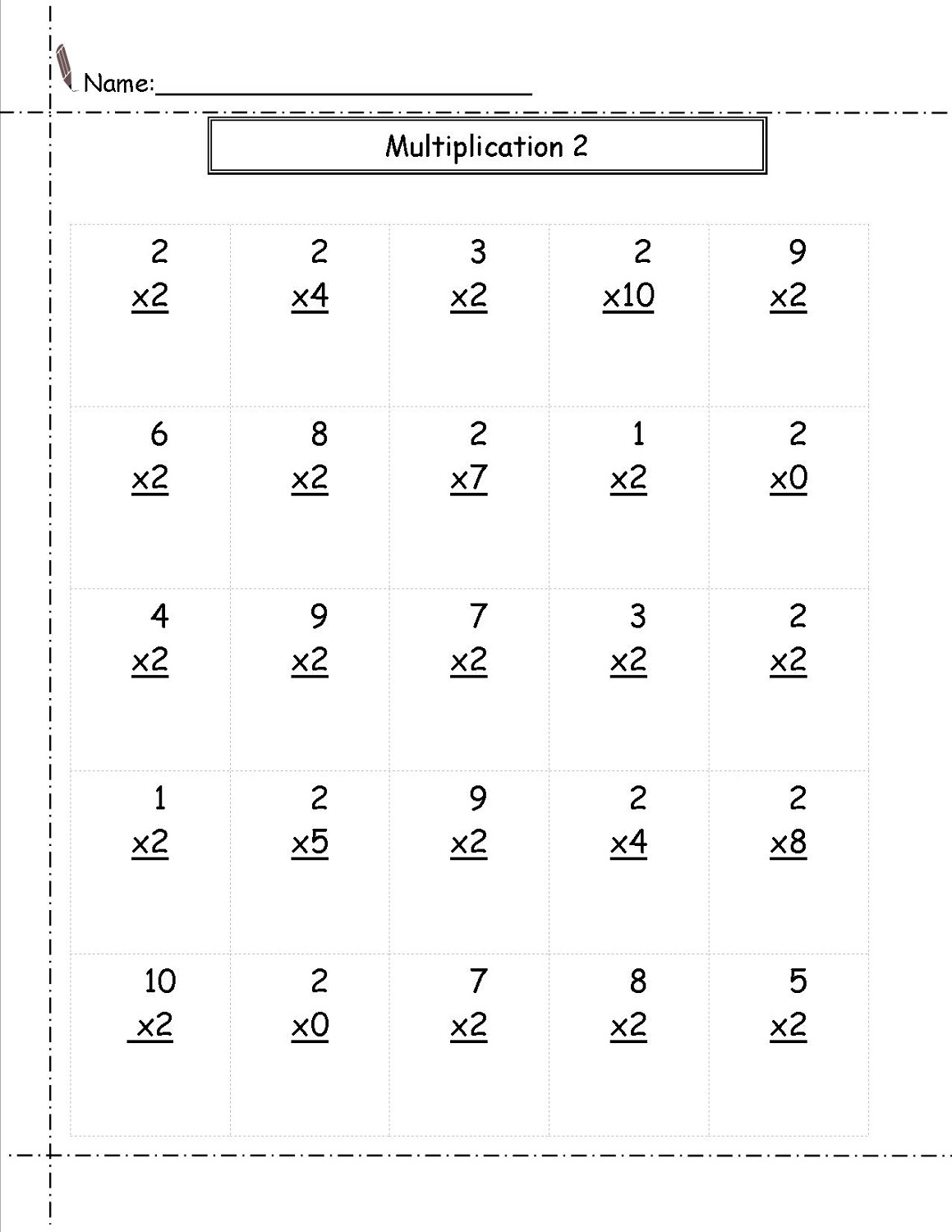 Printable 2 Times Table Worksheets Activity Shelter