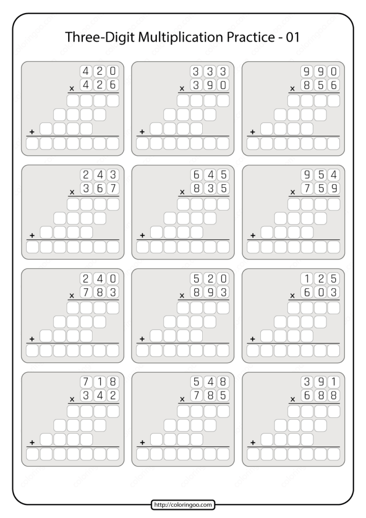 Printable 5th Grade Multiplication Worksheet 01 Multiplication Worksheets