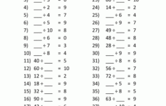 Printable Multiplication And Division Worksheets For 3Rd Grade