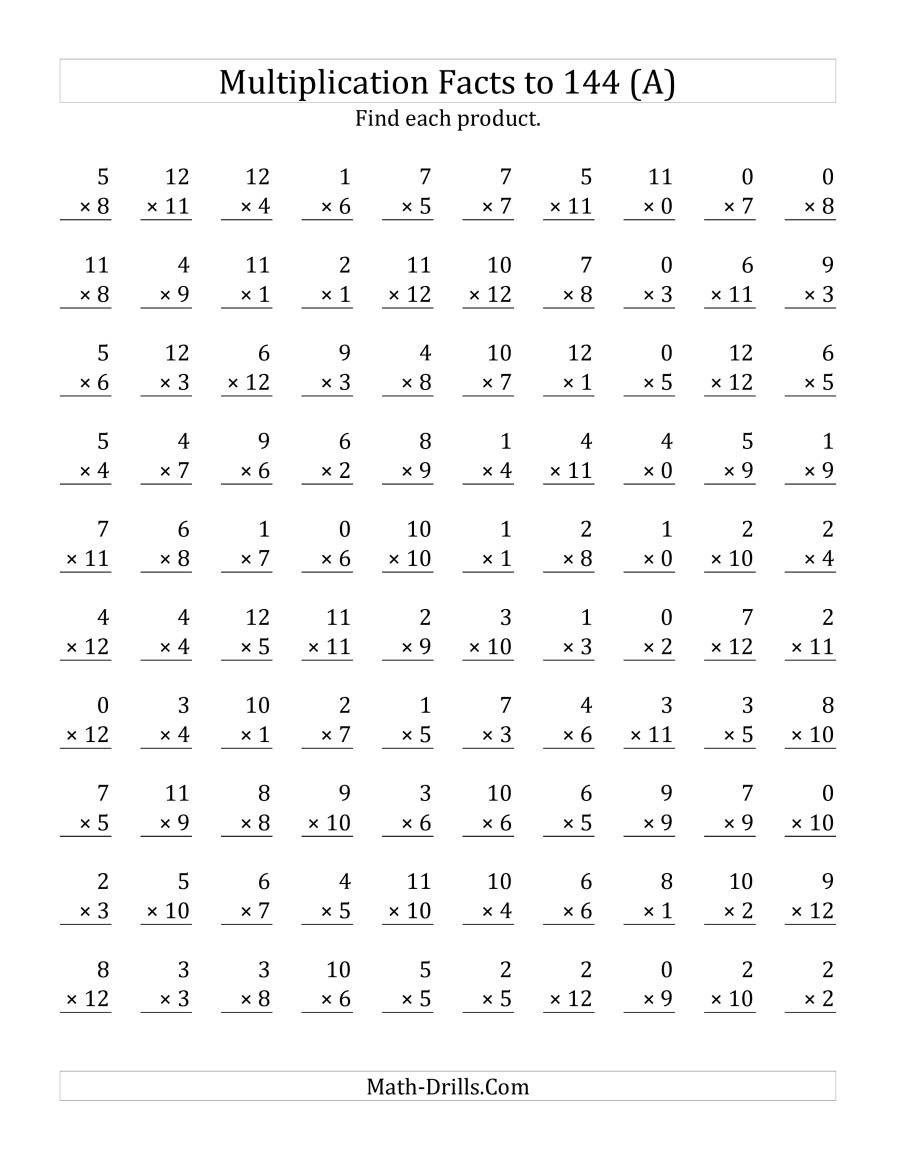 Printable Multiplication Drills Timed PrintableMultiplication