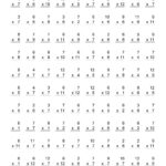 Printable Multiplication Sheets 100 Problems PrintableMultiplication