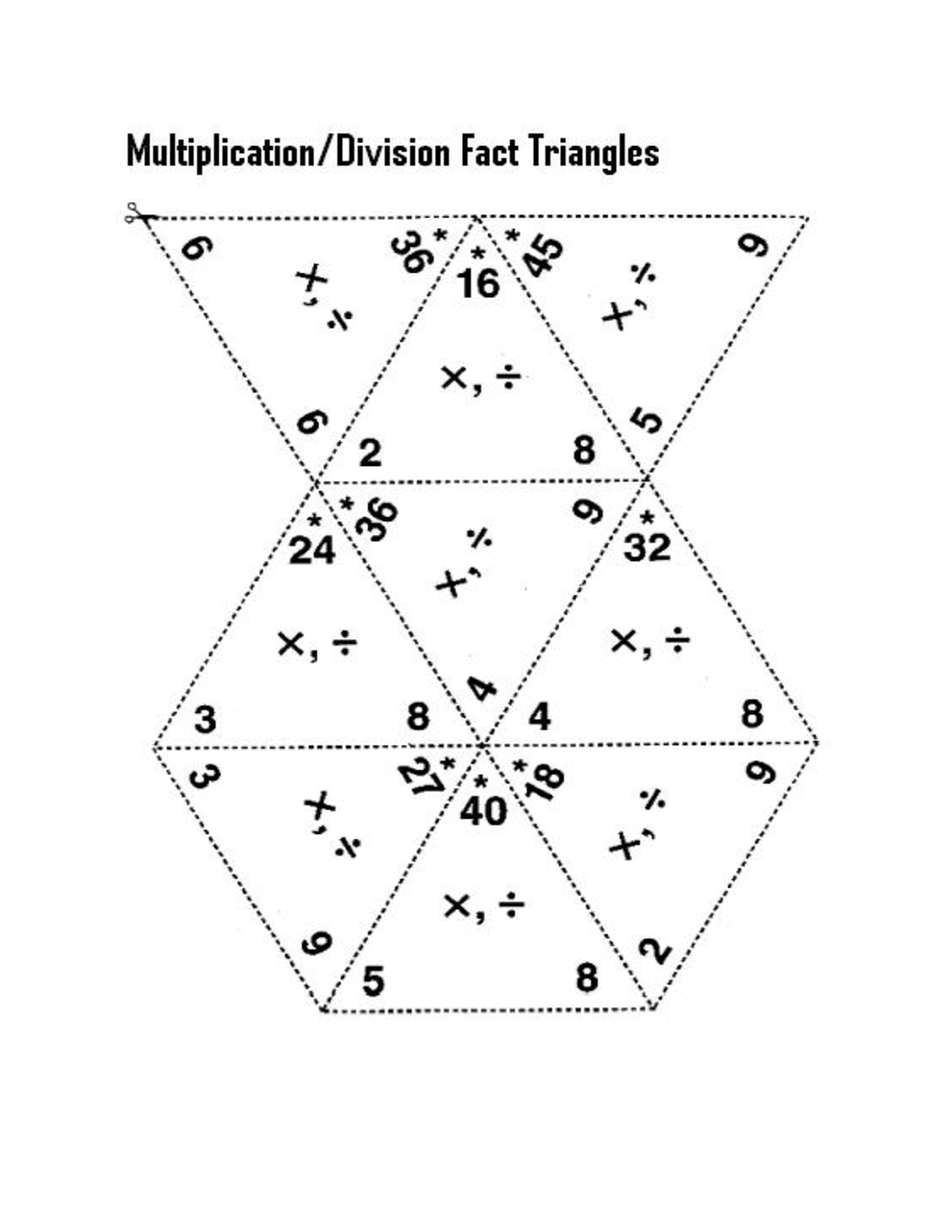 Printable Multiplication Triangles PrintableMultiplication