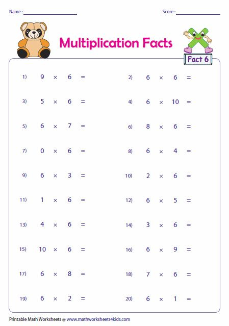 Printable Multiplication Worksheets 0 2 Multiplication Facts 