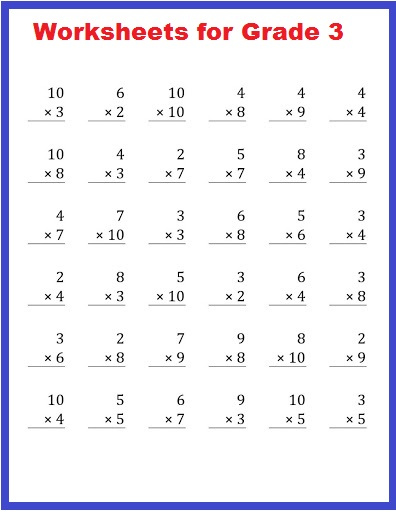 Printable Multiplication Worksheets For Grade 3 In PDF With Pictures 
