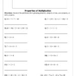 Properties Of Multiplication Worksheet