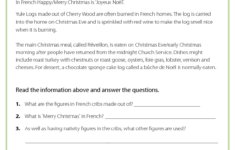 Reading Comprehension Christmas In France