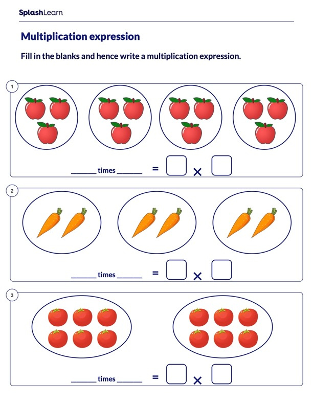 Represent Equal Groups As Multiplication Math Worksheets SplashLearn