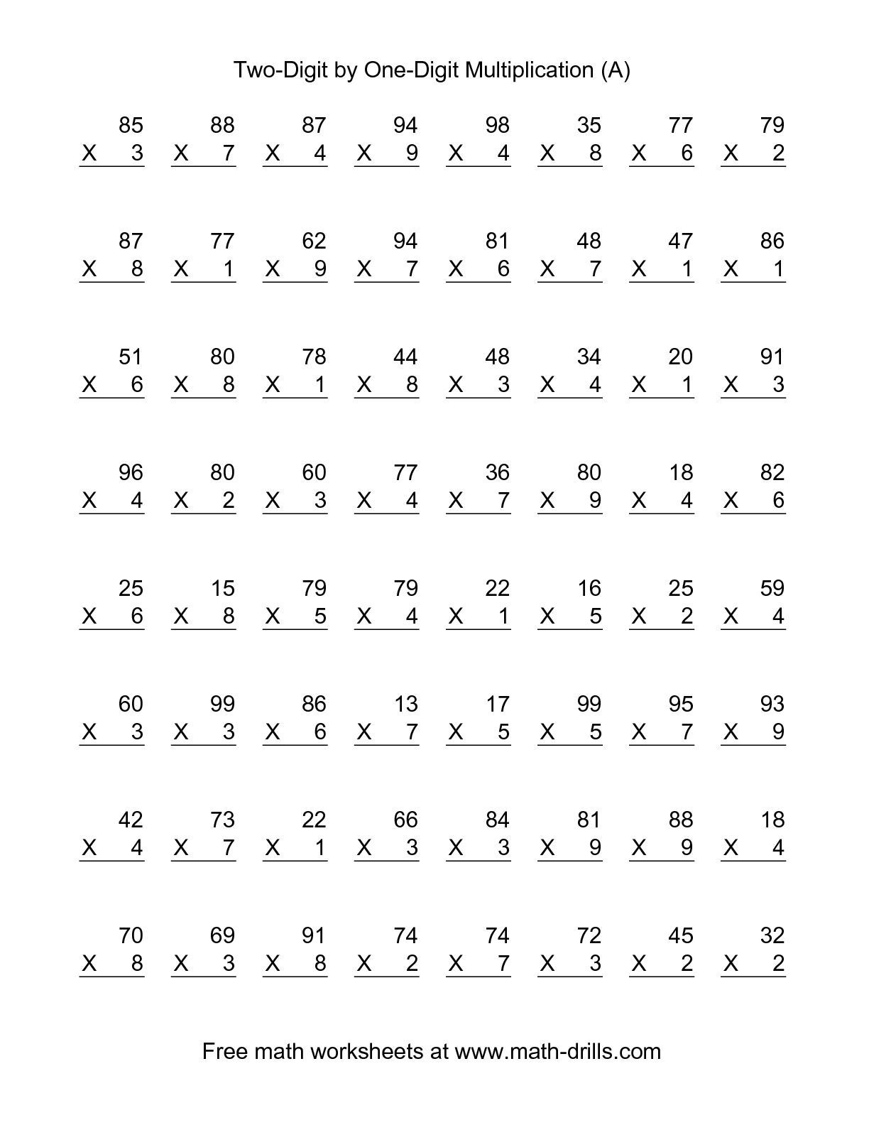 Second Grade Mathltiplication Worksheets 2nd For All Math 