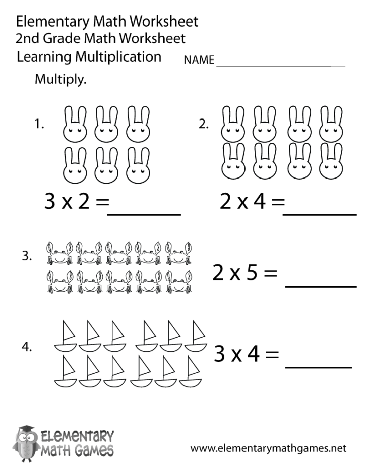 Multiplication For 2nd Grade Worksheets