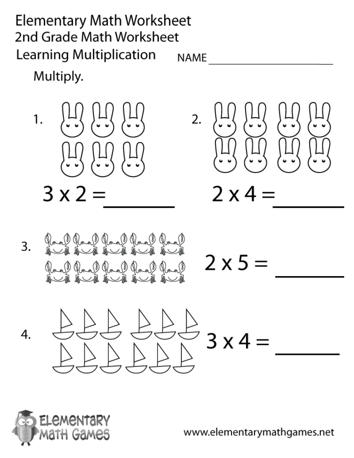 Multiplication Sheet For 2nd Grade