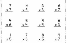 Simple Multiplication Worksheet School