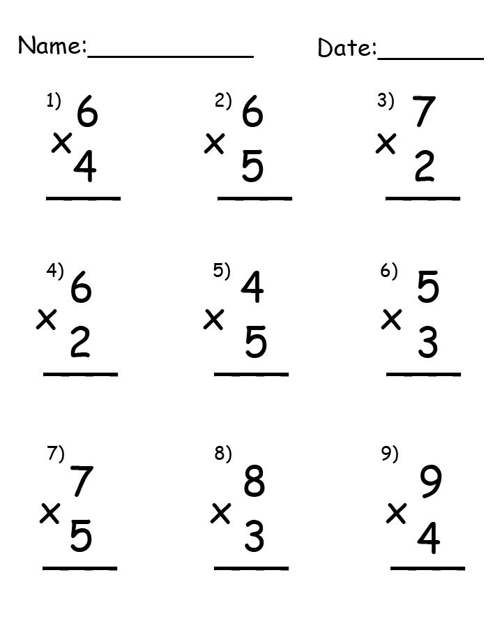 Single Digit Multiplication Worksheet Multiplication Worksheets