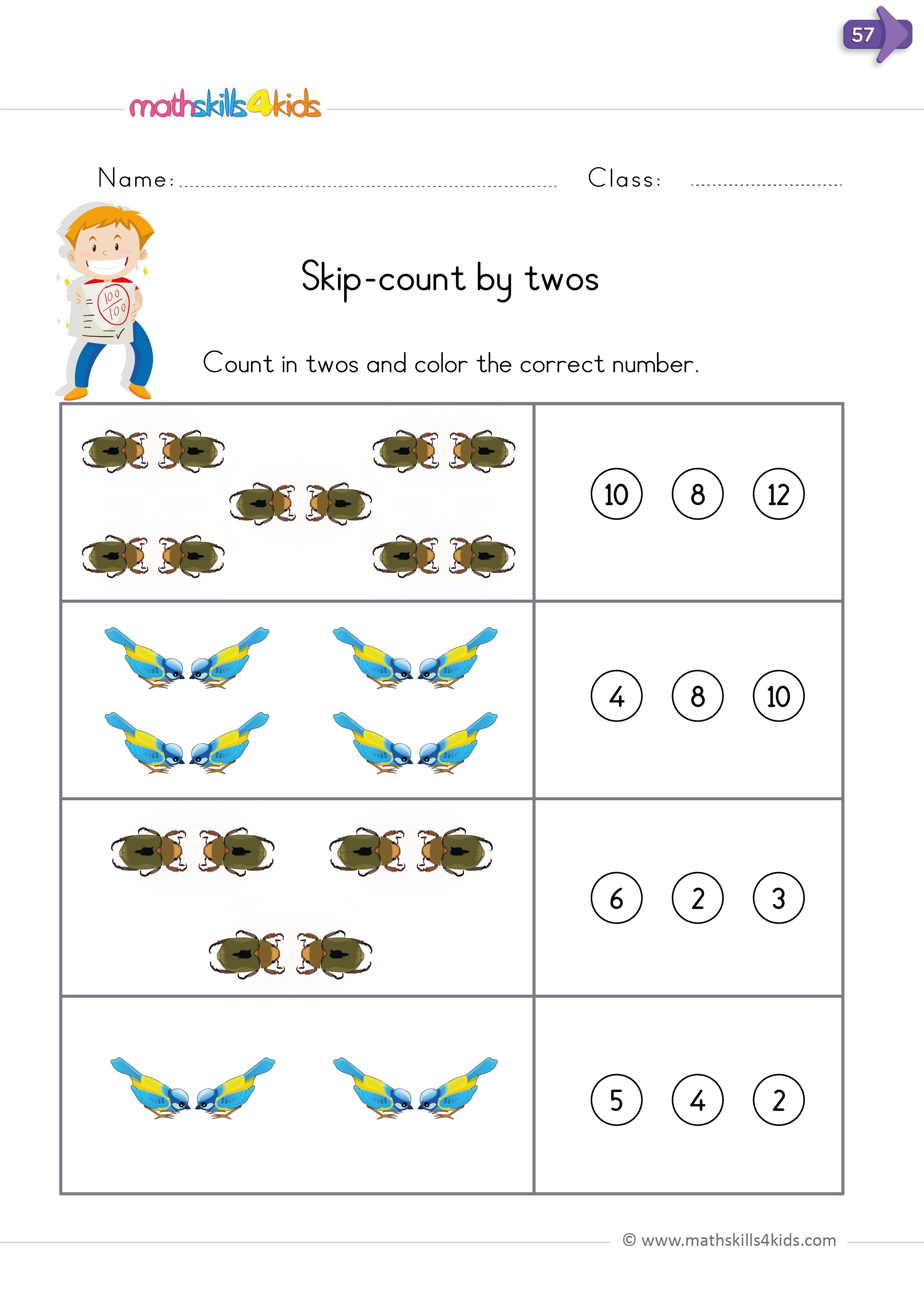 Skip Counting Worksheets For Kindergarten Pdf Skip Counting By 2s 5s 